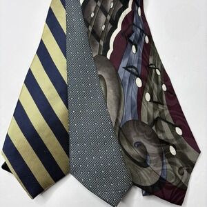 Lot of Men's Ties Various Brands Multicolored 100% Silk Ties Designer Bundle